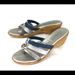 Italian Shoemaker Wedge Slip-on Thong Sandals